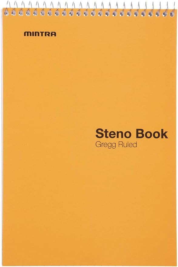 Mintra Office Steno Books (Pastel Colors 4pk - Green Tint Paper, Gregg Ruled)