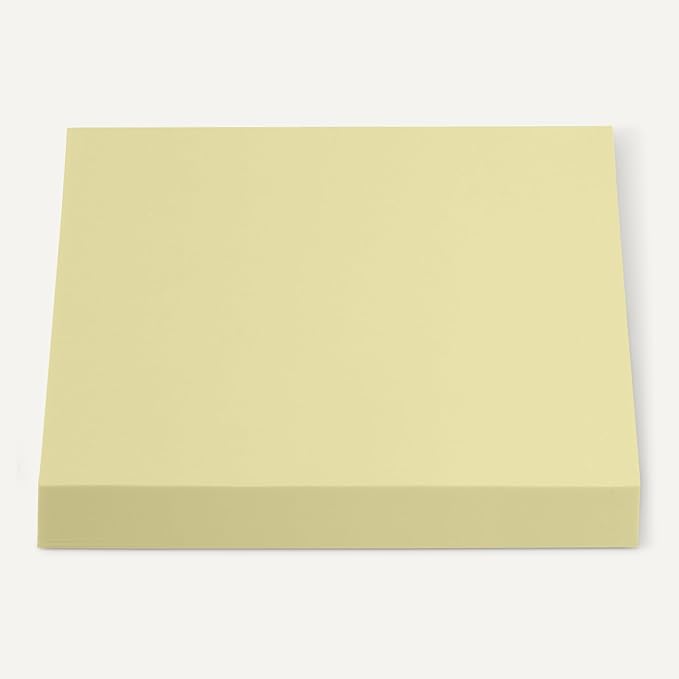 Amazon Basics Square Sticky Notes, Self-Stick Pads, Pack of 18, 3 x 3 inches, Yellow