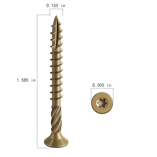 #8 * 1-5/8" Deck Screws, (2833pcs) 15 lbs.Exterior Wood Screws, Rust Resistant epoxy Coated, Bronze, T20 Star Bit