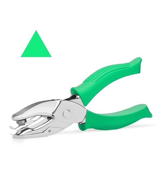 UCEC 1/4" Triangle Hole Punch Metal Handheld Paper Punch Single Hole Tag Punch, Small Triangle Shape Hole Puncher Back to School Supplies for Scrapbook DIY Craft in Home Office Classroom