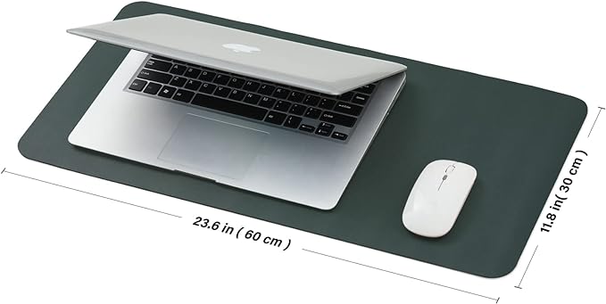 Compact Cork Desk Mat - Small Dual-Sided Desk Pad for Office and Home - Desk Organization and Accessories - Ideal for Large Mouse Pad and Small Desk Mats on Top of Desks(Dark Green,23.6"x 11.8")