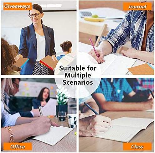 feela 8 Pack Composition Notebooks Bulk, Kraft Cover Lined Blank College Ruled Composition Travel Journals with Rainbow Spines For Women Students Business, 60 Pages, 8.3”x 5.5”, A5, 8 Colors