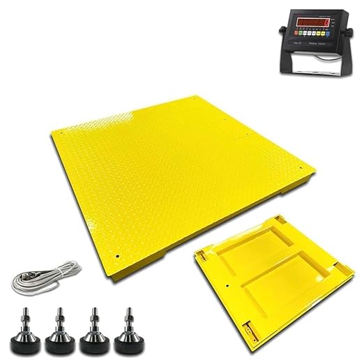 Liberty LS-800-4X5 NTEP Certified (Legal for Trade) Industrial Floor Scale | 48" x 60" | Capacity of 20,000 lbs x 5 lb + Yellow