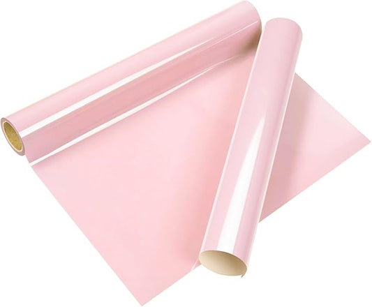 VINYL FROG Heat Transfer Vinyl Roll HTV Vinyl - 12" x5ft Pastel Pink Iron on Vinyl for T-Shirts, Heat Press Vinyl for DIY Craft Designs (Pastel Pink)