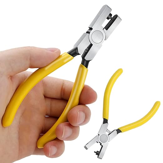 2.0mm Steel & Plastic Leather Hole Punch Tool - Precision Hand Puncher for Watch Bands, Belts, Dog Collars, Shoes, DIY Crafts (Yellow Handle, Long-Lasting & Portable)‌