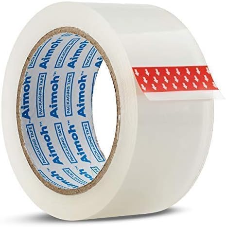 Aimoh 24 Rolls Heavy Duty Clear Packing Tape -Acrylic Adhesive- 2.7mil Ultra Strong Commercial Grade- Size 1.88 x 60 Yard- 3 Inch Core- Refill - 24 Rolls (11631-24)