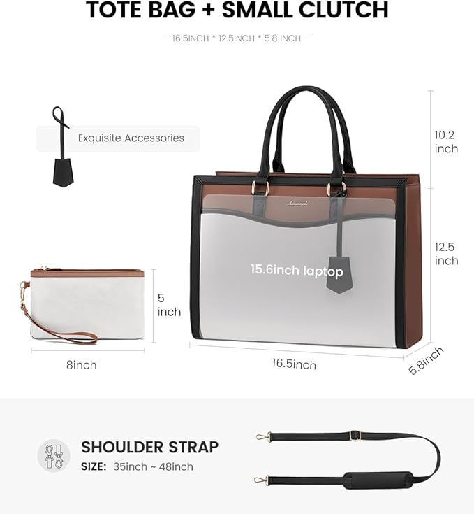 LOVEVOOK Laptop Tote Bag for Women, Office Work Bag Briefcase fit for 15.6 inch Laptop, Large Capacity Teacher Bag Handbag