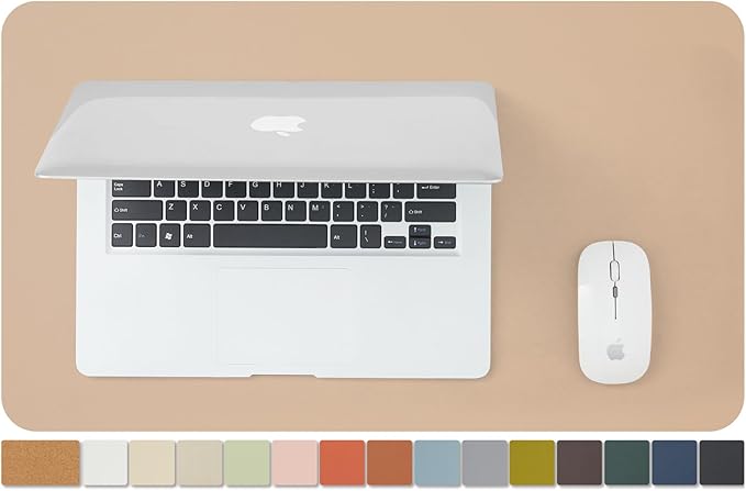 Cork Desk Mat - Small Dual-Sided Desk Pad for Office and Home - Desk Organization and Accessories - Ideal for Large Mouse Pad and Small Desk Mats on Top of Desks(Apricot,23.6"x 13.8")