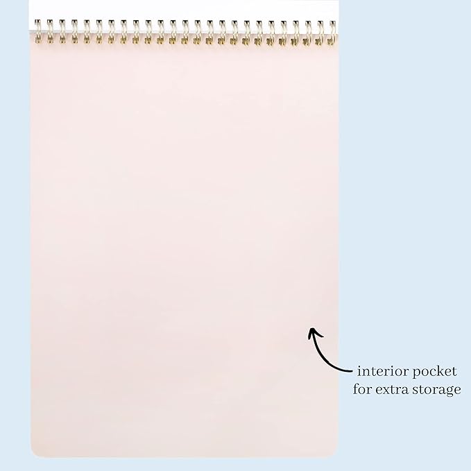 Kate Spade New York Large Top Spiral Notebook with 160 Lined Pages College Ruled, 11" x 8.5" Blank Hardcover Journal, Gold Spade Floral