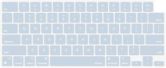 MOSISO Keyboard Cover Skin Compatible with MacBook Air 15 inch M3 A3114 M2 A2941/Air 13.6 A3113 A2681/Pro 14/16 M4 M3 M2 M1, Baby Blue
