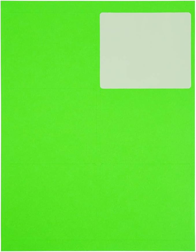 JAM PAPER Shipping Address Labels - Large - 3 1/3 x 4 - Neon Fluorescent Green - 120/Pack