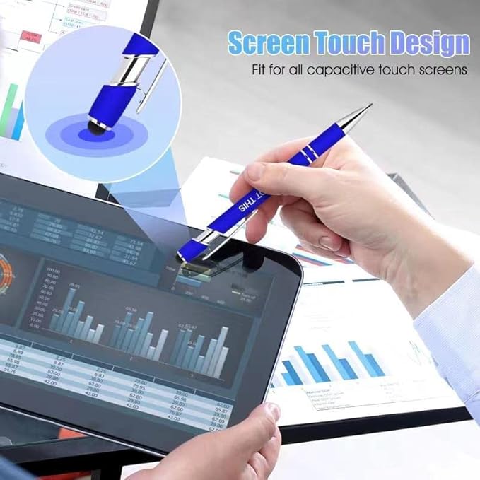 50 Pieces Inspirational Pens, Motivational Ballpoint Pen with Stylus Tip Funny Ink Pens Bulk Inspirational Gifts for Women Coworkers Office Supplies Black Ink