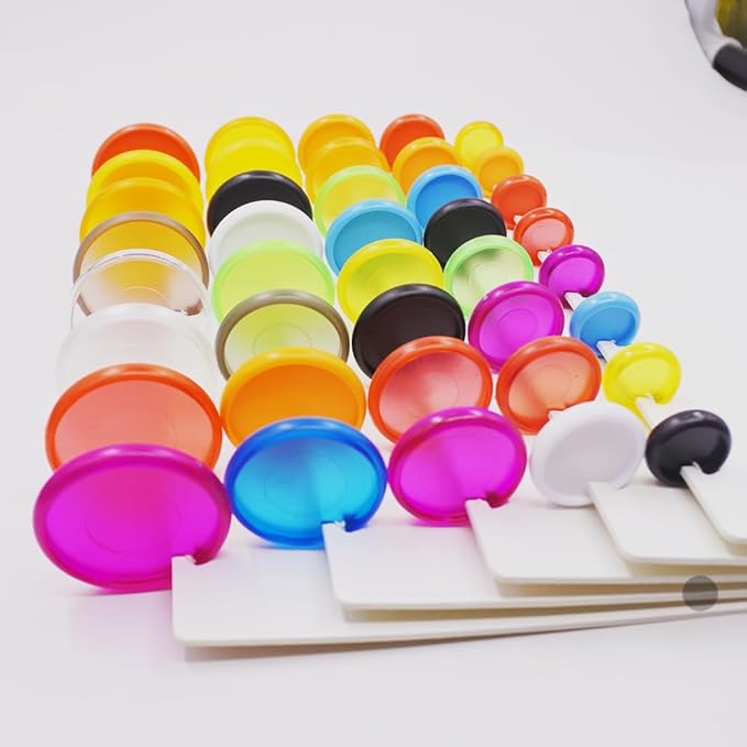 100pcs Discbound Notebook Discs DIY Planner Accessories fits for Tul,Levenger,Arc,Happy Planner,Talia(Solid & Clear Mixed,0.7inch/18mm)