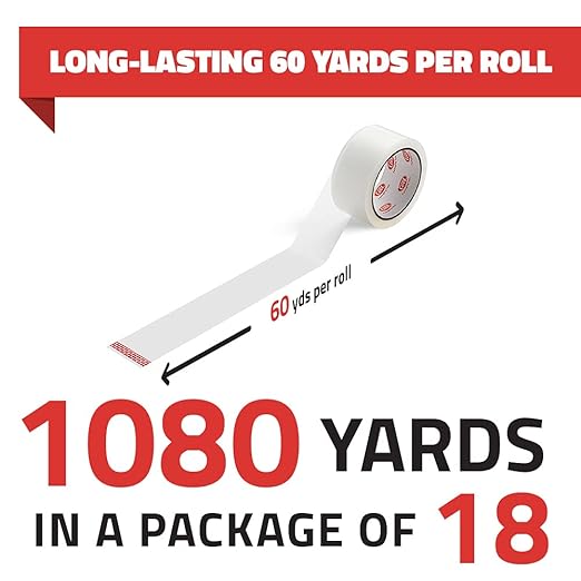 Simply Cool Packing Tape 18 Pack, Heavy Duty Packaging Tape for Shipping, Moving Boxes, Sealing, Mailing & Storage – Strong 1.88” Wide x 60 Yards Per Refill Roll