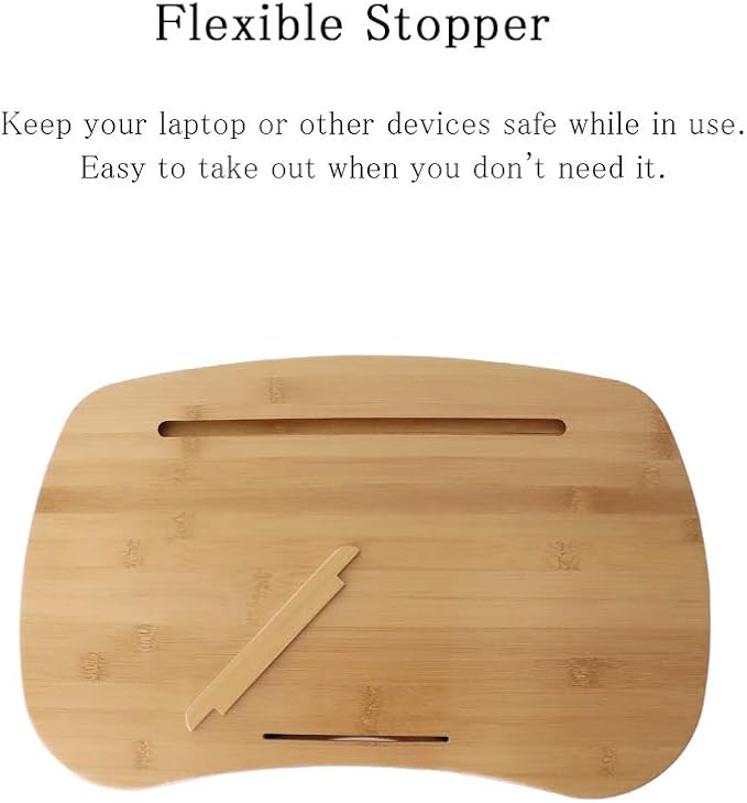 SUMISKY Lap Desk-Portable Laptop Table with Bamboo Platform Phone Holder (M(18.5"x11.8"))
