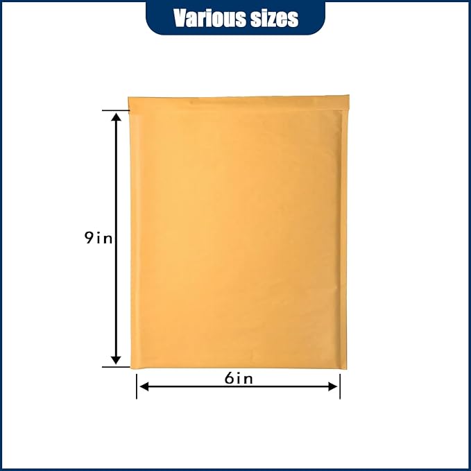 Natural Kraft Bubble Mailer Envelopes, Small Bubble Mailers 6x9 Inch, 25 Pack Padded Envelopes, Self-Seal Shipping Envelope,Tear-Resistant Mailing Envelope Padded