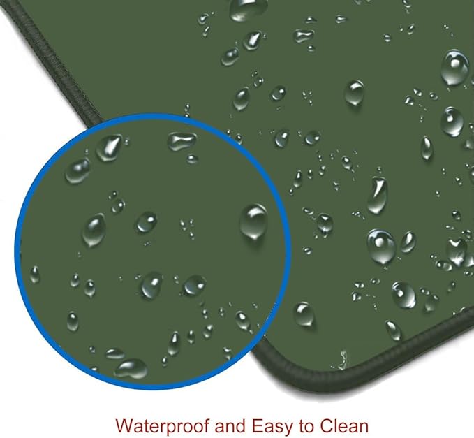 Large Gaming Mouse Pad, XL Extended Mousepad, Non-Slip Rubber Base Keyboard Mouse Mat Desk Pad for Work, Game, Office, Home, 31.5 x 11.8 in, Olive Green