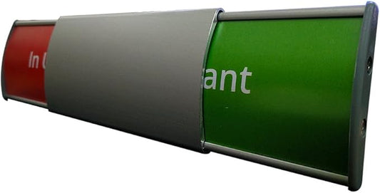 Set of 2, WALL DOOR MOUNT SLIDER SIGN HOLDER FRAME DISPLAY CURVATURE PLAQUE SILVER ALUMINUM (8.00" W x 2.36" H)