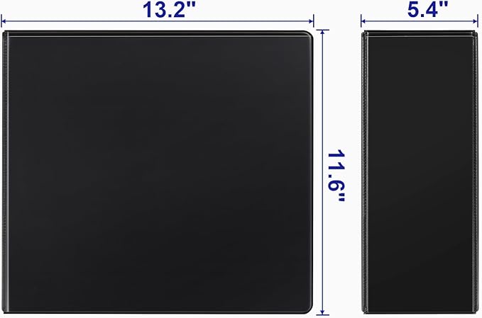 Comix Durable 3 Ring Binder, 5 inch D Ring Binders, Hold 950 Sheets of US Letter Size Paper, 6 Pack (Black)