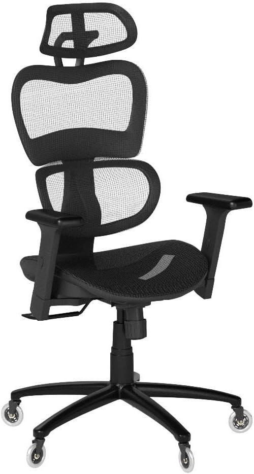 Nouhaus Ergo3D Ergonomic Office Chair Lumbar Support Mesh Office Chair with 4D Adjustable Armrest, Adjustable Headrest and Wheels, Mesh High Back Home Office Desk Chairs(Black)