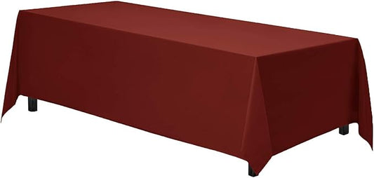 Gee Di Moda Rectangle Tablecloth - 90 x 156 Inch Burnt Orange Table Cloth for 8 Foot Table with Floor-Length Drop - Heavy Duty Washable Fabric - 8 Ft Buffet Table, Holiday Party, Wedding & Baby Shower