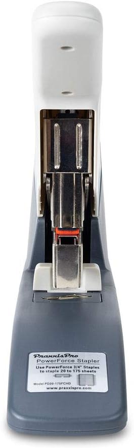 PowerForce 175 Heavy Duty Flat Clinch Office Stapler, 20 to 175 Sheets Using one Size 3/4" Leg-Length Staple, includes 400 Staples and a Staple Remover