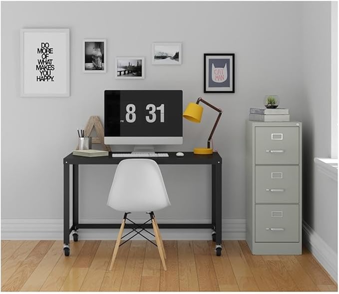 UrbanPro 3 Drawers 40.19" Vertical Light Gray Metal Filing Cabinet Lockable Pre-Assembled Stationary Letter Size for Home, Office