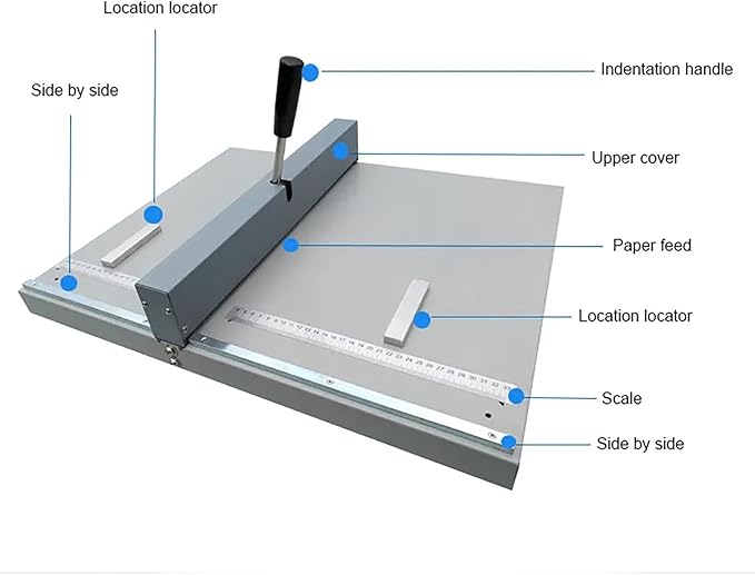 18Inch Manual Creasing Machine Scoring Paper Desktop Paper Card Creaser Scorer with 2 Magnetic Blocks