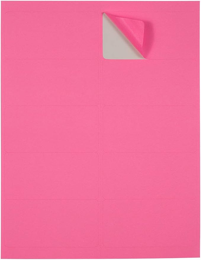 JAM PAPER Shipping Address Labels - Standard Mailing - 2 x 4 - Ultra Pink - 120/Pack