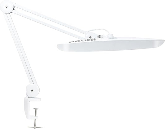Neatfi XL 2,200 Lumens LED Desk Lamp with Clamp, 24W Bright Architect Task Lamp, 20 Inches Dimmable Computer Light, Adjustable Desk Light for Home, Office, Crafts, Nails & Hobbies (Non-CCT, White)