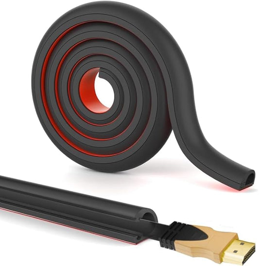 RPXRPXSide Open One Cord Cable Raceway Wire Cover for Cords, Our Cable Track is Best Suited for one Wire (Diameter <0.27"),Wire Raceway Management Cable Concealer Channel (Black, 390in)