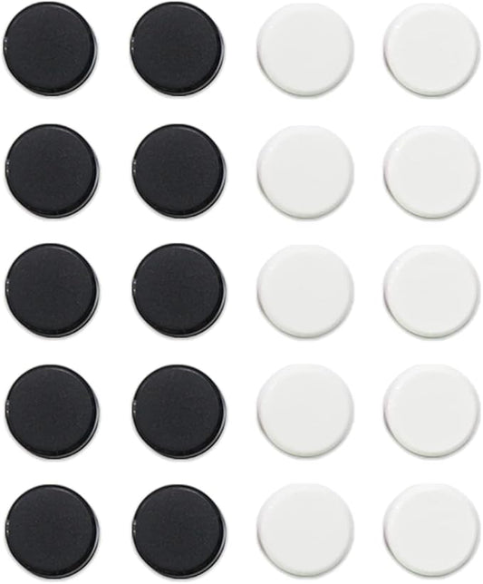 Qualsen Fridge Magnets, Small Mini Cute 20pcs Refrigerator Magnet for Whiteboard, Locker, Kitchen, Office, Classroom(Black and White)