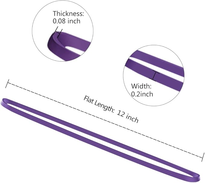 Coopay 12 Inches Extra Large Rubber Bands, 30 Pieces Heavy Duty Trash Can Band Bulk, Strong Elastic for Office Supply School Home, Garbage Cans, File Folders (Purple)