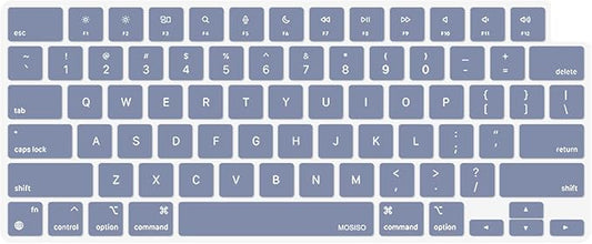 MOSISO Keyboard Cover Skin Compatible with MacBook Air 15 inch M3 A3114 M2 A2941/Air 13.6 A3113 A2681/Pro 14/16 M4 M3 M2 M1, Lavender Gray