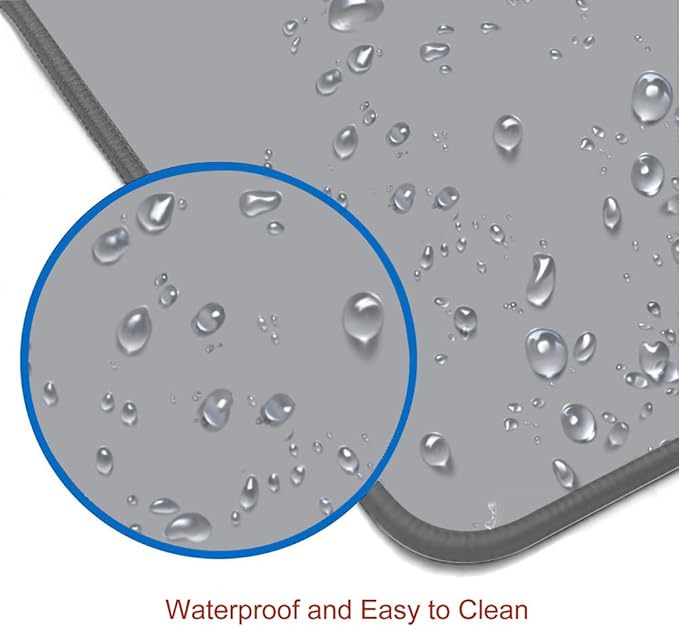 Gaming Large Mouse Pad, Extended XL Mousepad, Non-Slip Rubber Base Keyboard Mouse Mat Desk Pad for Work, Game, Office, Home, 31.5 x 11.8 in, Mid-Grey