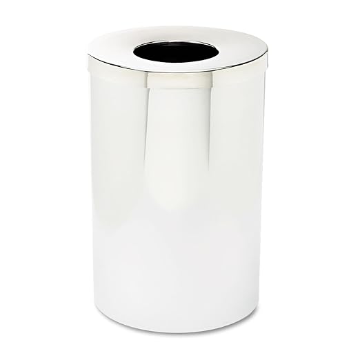 Safco 9695 Reflections Open Top Waste Receptacle, Chrome