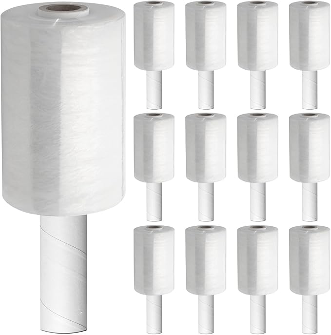 Shrink Wrap Roll for Moving | Stretch Wrap for Packing | Heavy Duty 12 Pack | 5" x 1000' FT - 80 Gauge Thick | Ideal for Furniture, Pallets | Clear