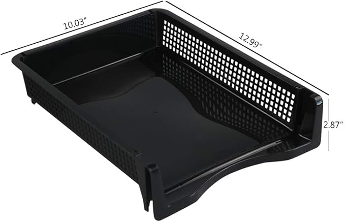 Ggbin 6-Tier Desktop A4 Paper Organizer Tray, Stackable File Trays for Storage, Black