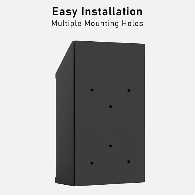 Metal Donation Box with Lock, Wall Mounted, Suggestion Box with 4 Iron Keys, Black, Cash Drop Box with Slot, 1-Pack