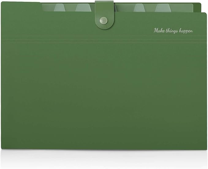 SKYDUE Expanding File Folders with 8 Pockets, Accordion File Organizer with Labels, Portable Paper Bill Receipt Organizer, Letter Size, Home School Office Supplies, Olive Green