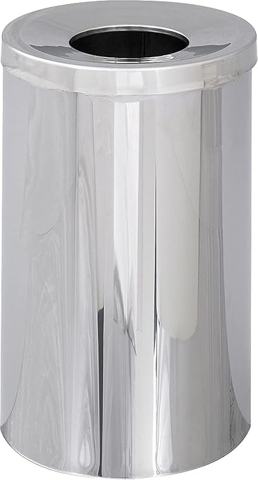 Safco 9695 Reflections Open Top Waste Receptacle, Chrome