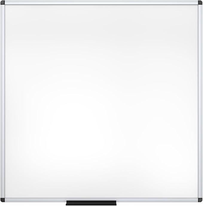 VIZ-PRO Dry Erase Board/Magnetic Whiteboard, 48 x 48 Inches, Large Wall Mounted Board for School Office and Home 4' x 4'