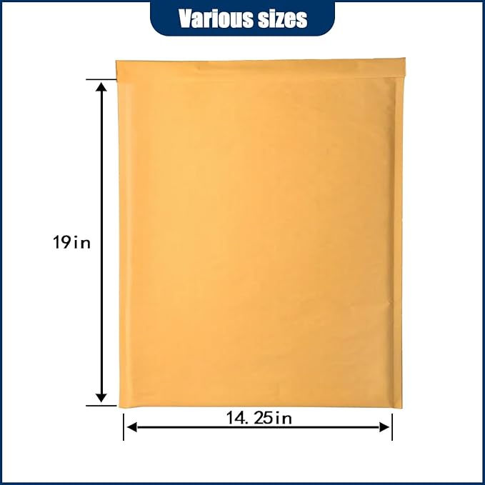 Natural Kraft Bubble Mailer Envelopes, Bubble Mailers 14.25x19 Inch, 50 Pack Padded Envelopes, Self-Seal Shipping Envelope,Tear-Resistant Mailing Envelope Padded