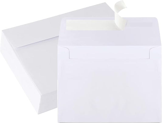 70 Packs A4 White Envelopes, 4 1/4 x 6 1/6 Size for Invitations, 120gsm White 4x6 Envelopes Self Seal for Weddings, Baby Shower, Photos, Postcards, Greeting Cards, Mailing