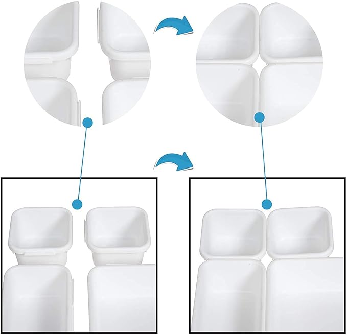 BYCY 18 Pcs White Drawer Organizers Trays Set Drawer Dividers for Kitchen Office Bathroom, Interlocking Bin Pack (18 Pieces)