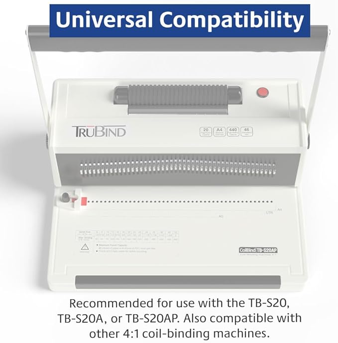 TruBind 13mm (1/2 in.) Spiral Binding Coils for Reports, Presentations and Proposals | 4:1 Pitch | 12 in. Length | Black | 105 Sheets Binding Capacity | 100 Pack