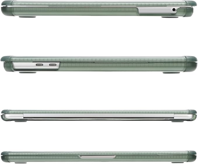 MOSISO Compatible with MacBook Pro 13 inch Case M2 2025-2016 A2338 M1 A2251 A2289 A2159 A1989 A1708 A1706, Anti-Cracking Heavy Duty Plastic TPU Bumper Hard Case&Keyboard Skin&Screen Film,Emerald Green