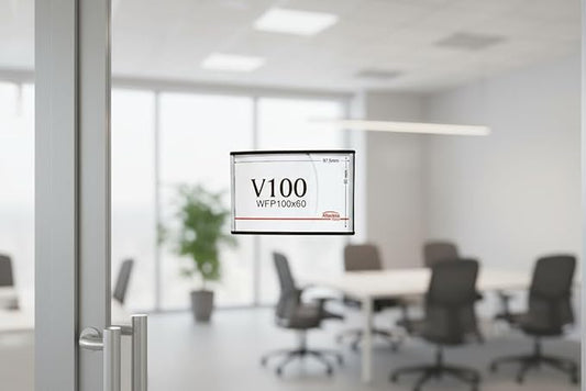 SET OF 5, SIGN HOLDER FOR DOOR OR WALL MOUNT NAME PLATE FRAME DISPLAY CURVATURE PLAQUE SILVER ALUMINUM, 4.00" W x 2.36" H