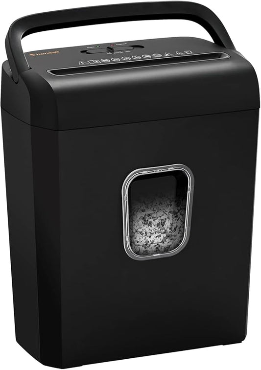 Bonsaii 6-Sheet Micro-Cut Shredder, P-4 High Security, Shreds Credit Cards/Staples/Clips, 3.4 Gal Transparent Window Bin, Black