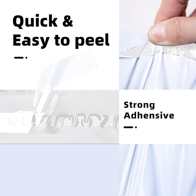 POLYSELLS 50 pcs 19x24 Inches White x Silver Poly Mailers Shipping Envelopes, Strong Adhesive Sealing, Waterproof, and Tear-resistant Postal Mailing Bags for Clothing, Books, and Accessories